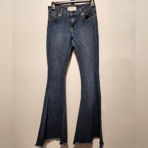 Free people flare leg raw hem jeans